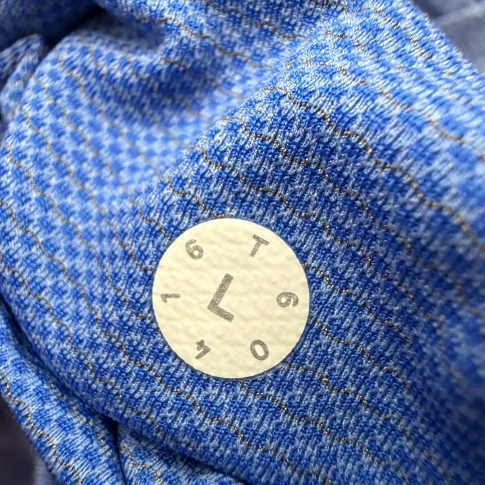 Lululemon Mens Metal Vent Tech Long Sleeve Shirt Blue Heather Chest Pocket L - Picture 5 of 8